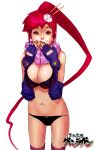  1girl breasts cleavage dcwj elbow_gloves gloves large_breasts red_hair redhead scarf solo swimsuit tengen_toppa_gurren_lagann thighhighs yoko_littner 