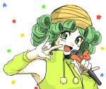  \m/ green_eyes green_hair hat macross_frontier magical_vacation microphone parody 