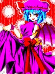  blue_hair dress hat mot remilia_scarlet smile touhou wings 