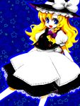  bad_id blonde_hair blue_eyes dress hat kirisame_marisa mot solo star stars touhou 