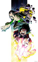  1girl 2boys action asui_tsuyu attack attacking_viewer black_eyes black_hair boku_no_hero_academia boots cape crying crying_with_eyes_open downscaled frog_girl gloves green_eyes green_hair long_hair long_tongue looking_at_viewer looking_to_the_side mask md5_mismatch midoriya_izuku mineta_minoru multiple_boys open_mouth resized serious shoes sneakers superhero tears tongue very_long_hair 