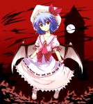  blue_hair hat nejime remilia_scarlet ribbon short_hair touhou wings 