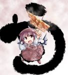  food from_above hat koto looking_up lowres mystia_lorelei open_mouth pink_hair short_hair skewer touhou 