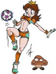  breasts goomba nintendo princess_daisy soccer super_mario_bros. under_boob 