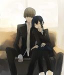  bad_id couch couple darao dro narukami_yuu persona persona_4 protagonist_(persona4) reverse_trap seta_souji shirogane_naoto sleeping 