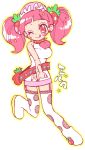  belt eyepatch nurse pink_hair polka_dots pop&#039;n_music strawberry zettai_ryouiki 
