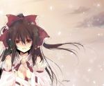  japanese_clothes miko miyoochi petals ribbon touhou 