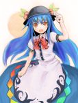 blue_hair hat hinanawi_tenshi kokotetsu long_skirt skirt touhou