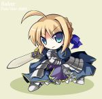  blonde_hair blue_eyes chibi fate/stay_night fate_(series) saber short_hair sword take_tonbo weapon 