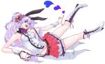  bad_id blue_eyes boots bunny_ears kiyoshi_hana long_hair original purple_hair rabbit_ears skirt twintails 