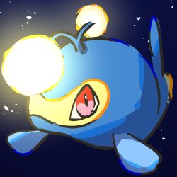  animal_focus antennae bubble closed_mouth colored_sclera fish highres lanturn no_humans pokemon pokemon_(creature) pokemon_focus red_eyes simple_background takap_oekaki underwater water 