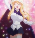  bounce bouncing_breasts breasts cap cape elf hat huge_breasts pointy_ears screencap stitched thigh-highs thighhighs tiffania_westwood wave waving zero_no_tsukaima zettai_ryouiki 