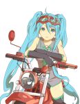  bad_id blue_hair gloves goggles hatsune_miku long_hair motor_vehicle motorcycle twintails vehicle vocaloid yuukari 