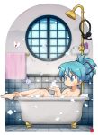  barefoot bath bathing bathtub blue_eyes blue_hair blush claw_foot_bathtub feet hatsune_miku highres nagian nude soap vocaloid 