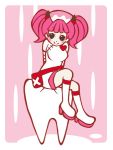  heart milk_(pop&#039;n_music) nurse pink_hair pop&#039;n_music tooth 
