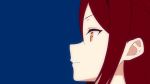  1girl blue_background from_side light_frown long_hair love_live! love_live!_sunshine!! profile redhead sakurauchi_riko sellel simple_background solo yellow_eyes 