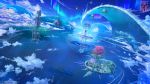  arsenixc artist_name aurora cherry_blossoms clouds commentary copyright_name dutch_angle fantasy floating_island greenhouse highres ice no_humans observatory ocean railroad_tracks rainbow scenery shadow shinning_nikki sky telescope tree watermark waves 