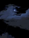  black_sky clouds cloudy_sky light_beam moon night night_sky no_humans original outdoors sky suna-meri 