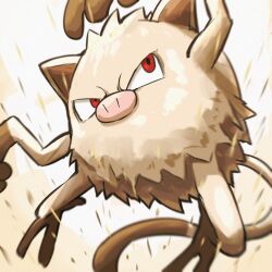  absurdres arms_up highres mankey no_humans pokemon pokemon_(creature) red_eyes solo spicyichizo tail 