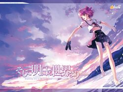  hinata_yuuhi pink_hair sky soshite_ashita_no_sekai_yori ueda_ryou 