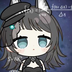  1girl animal_ear_fluff animal_ears animated animated_gif arknights bang_dream! bang_dream!_it&#039;s_mygo!!!!! black_hair blue_background blue_eyes blush_stickers chibi chibi_only chunye_haruya confused dot_nose empty_eyes kemonomimi_mode looping_animation lowres math math_lady_(meme) medium_hair meme solo upper_body wolf_ears wolf_girl yahata_umiri yahata_umiri_(moonlight_executioner) 