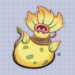  grid_background mega_victreebel no_humans plant pokemon pokemon_(creature) pokemon_legends:_z-a solo starkrieg victreebel vines 