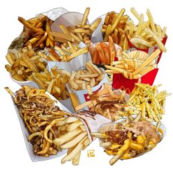  cheese commentary cup curly_fries disposable_cup english_commentary food food_focus food_wrapper french_fries mcdonald&#039;s no_humans original poutine studiolg white_background 