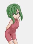  bad_id bodysuit flat_chest green_eyes green_hair kazama_hazuki oekaki samurai_spirits skin_tight sleeveless smile snk solo tamura_(nex) 