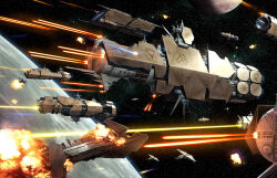  battle darren_tan destruction energy_cannon in_orbit no_humans planet scenery space spacecraft star_wars star_wars:_the_old_republic starfighter 