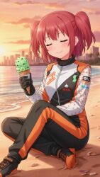 1girl birthday ice_cream kurosawa_ruby leopauldelr looking_at_viewer love_live!_sunshine!! smile solo