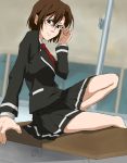 glasses highres kurenai murakami_ginko school_uniform short_hair 