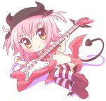  amulet_devil chibi guitar hinamori_amu instrument magical_girl mirai_(artist) mirai_(sugar) pink_hair shugo_chara! solo thighhighs 