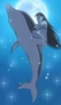  azumanga_daioh bikini cap dolphin long_hair moon sakaki screencap stitched swimsuit 