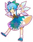  bow cirno hal_(artist) hand_on_hip highres mary_janes shoes touhou 