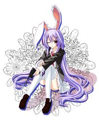  bunny_ears gochou_(comedia80) gun handgun highres long_hair mauser_c96 pistol purple_hair rabbit_ears reisen_udongein_inaba skirt thighhighs touhou weapon 