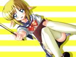  blonde_hair blue_eyes blush book child cosplay elf nekomiya_nono pointy_ears sazanami_(artist) school_uniform serafuku short_hair solo thigh-highs thighhighs tiffania_westwood wand yotsunoha zero_no_tsukaima zettai_ryouiki 