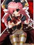  captain_dolce dolce eyepatch gloves hat hook pink_hair pirate ribbon ribbons thigh-highs thighhighs trusty_bell zettai_ryouiki 