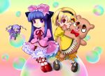  barasuishou barasuishou_(cosplay) cosplay furude_rika hanyuu higurashi_no_naku_koro_ni hina_ichigo hina_ichigo_(cosplay) houjou_satoko imeri_fuzuki kanaria kanaria_(cosplay) kunkun maid multiple_girls parody rozen_maiden stuffed_animal stuffed_toy teddy_bear 