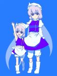  bare_shoulders boots child dual_persona hand_on_head hat highres letty_whiterock sawayaka_samehada short_hair sleeveless time_paradox touhou wave waving wings young 