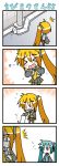  &gt;_&lt; 0_0 4koma akita_neru blush cat caught chibi chibi_miku comic hatsune_miku heart minami_(colorful_palette) petting silent_comic slit_pupils tsundere vocaloid |_| 