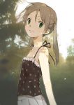  camisole casual face flat_chest green_eyes maka_albarn maka_arubaan nature niwa outdoors smile soul_eater twintails 