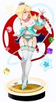  1girl absurdres blonde_hair blue_eyes crown garter_belt garter_straps hair_over_one_eye high_heels highres super_mario_bros. mushroom_print nintendo nintendo_ead panties rosalina sarukaiwolf star super_mario_bros. super_mario_galaxy super_mushroom super_smash_bros. thigh-highs underwear wand 