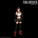  1girl 3d arm_guards black_background black_gloves black_hair black_legwear black_skirt black_thighhighs cg closed_mouth copyright_name crop_top elbow_gloves final_fantasy final_fantasy_vii final_fantasy_vii_remake fingerless_gloves full_body gloves hand_on_hip long_hair looking_at_viewer midriff navel official_art pleated_skirt red_footwear skirt sleeveless sleeveless_shirt smile solo square_enix standing stomach suspenders tank_top thigh-highs tifa_lockhart toned undershirt zettai_ryouiki 
