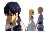  1girl 2boys absurdres alice_schuberg artist_request black_hair blonde_hair eugeo highres kirito long_hair multiple_boys sword_art_online sword_art_online_alicization 