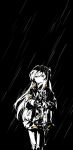  animated animated_gif breasts closed_eyes closed_mouth eyebrows_visible_through_hair fingerless_gloves girls_frontline gloves hair_between_eyes hair_ornament jacket knee_guards looking_at_viewer monochrome open_eyes rain scar scar_across_eye side_ponytail skirt small_breasts smile ump45_(girls_frontline) weapon 