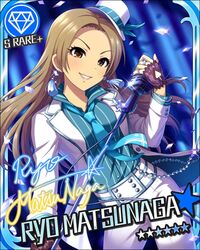  blush brown_eyes brown_hair character_name hat idolmaster idolmaster_cinderella_girls jacket long_hair matsunaga_ryou stars 