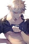  1boy grey_eyes kurosaki_ranmaru solo uta_no_prince-sama white_hair 