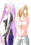  2girls fate/stay_night fate_(series) fue fue_(rhomphair) glasses long_hair medusa_(fate)_(all) mitsuzuri_ayako rider tagme very_long_hair 