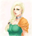  blonde_hair braid cape dragon_quest dragon_quest_v earrings green_eyes jewelry kanoca single_braid 
