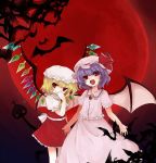  bats flandre_scarlet moon red_moon remilia_scarlet sakaki_chihiro siblings sisters touhou 